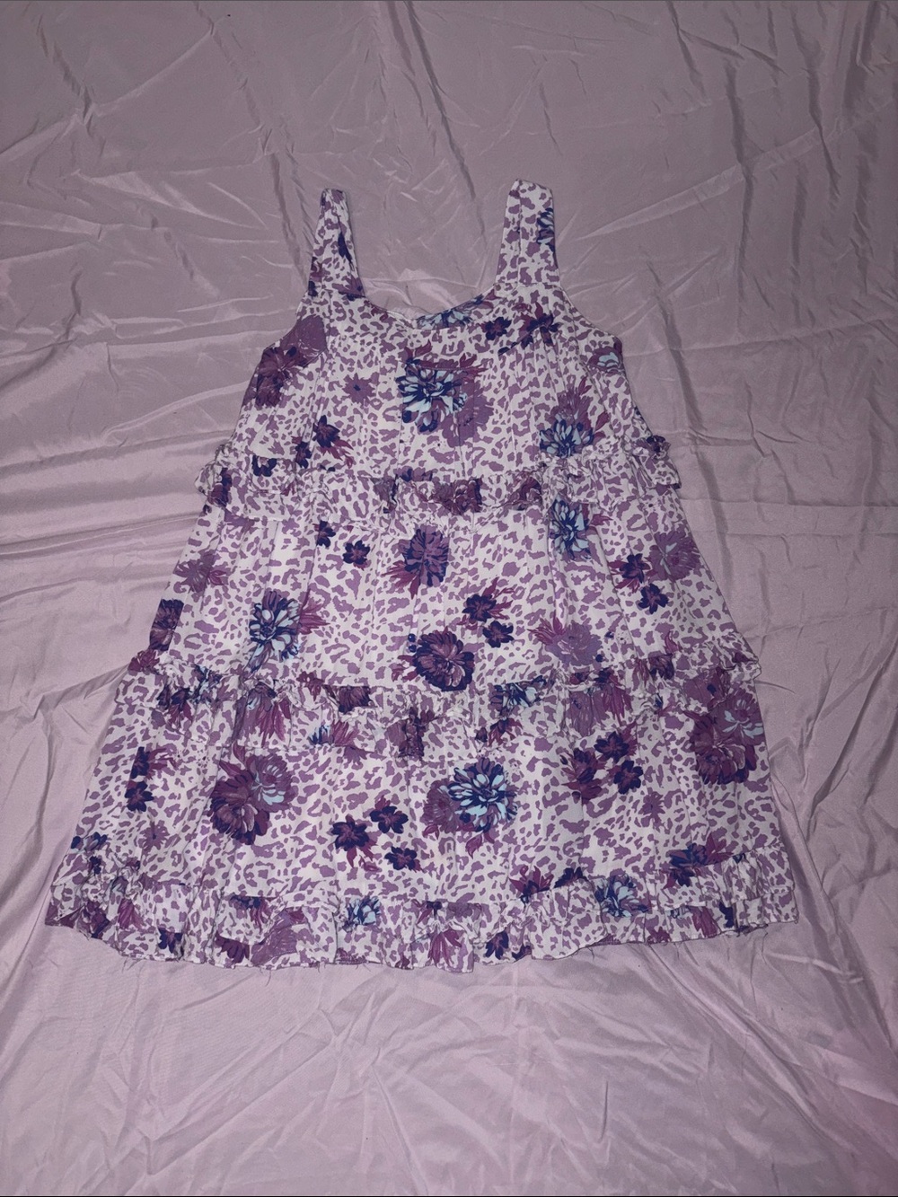 entro Lavender Floral Tiered Midi Dress